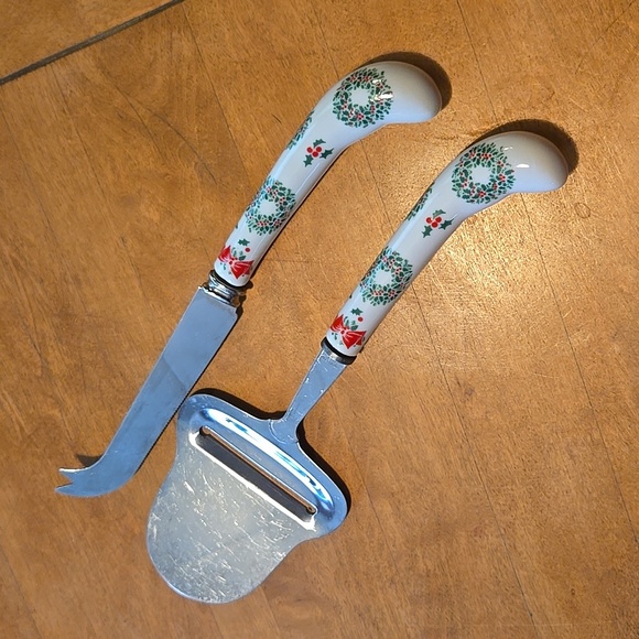 Prill Stainless Sheffield England Holiday Cheese Server Set - Picture 1 of 3